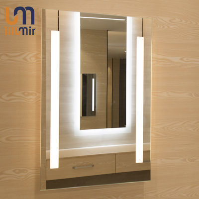 Wall Decoration Square Led Bathroom Mirror Custom For Luxury Hotel/Home