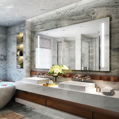 Touch Control Custom Bathroom Mirrors Salons Custom Makeup Mirror With Lights