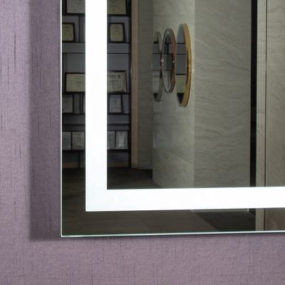 Hotel Large LED Bathroom Mirror Durable Rectangular Design with 5mm Silver Mirror