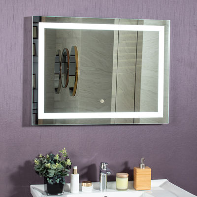 Hotel Wall Decor Touch Sensor LED Mirror with Modern Luxury Design W36"xH36"/W48"xH36