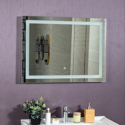 Hotel Wall Decor Touch Sensor LED Mirror with Modern Luxury Design W36"xH36"/W48"xH36