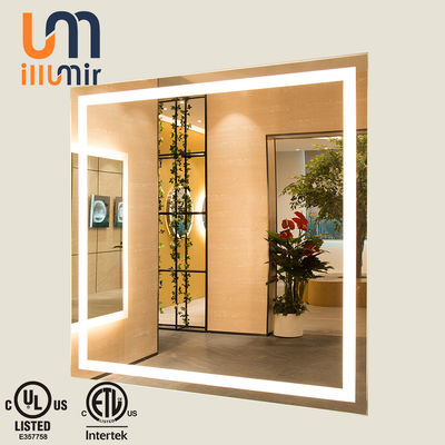Bathroom Decorative LED Wall Mirror Glass Rectangle 5mm Copper Free Mirror for Hotel
