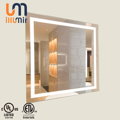Bathroom Decorative LED Wall Mirror Glass Rectangle 5mm Copper Free Mirror for Hotel