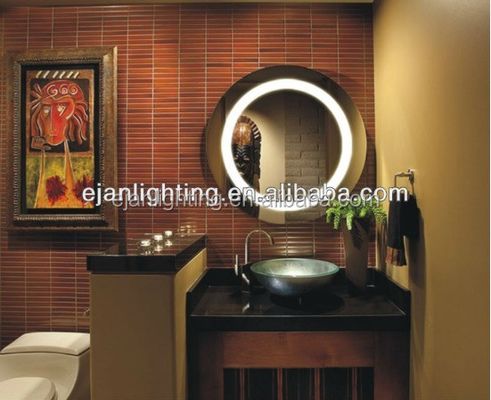 Wall or Standing Installation LED Backlit Glass Bathroom Mirror with Illumination