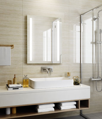 Smart Vanity Bathroom Mirror With Defogger And Hotel Light For Wall Mounted Led Mirror