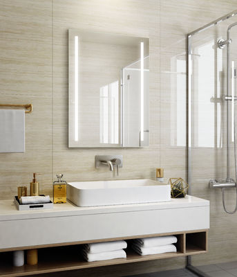 Smart Vanity Bathroom Mirror With Defogger And Hotel Light For Wall Mounted Led Mirror