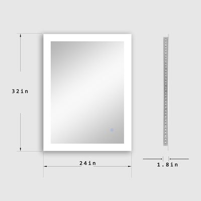 5mm Environmental Silver Mirror LED Backlit Touch Screen Smart Large Mirror for Bathroom