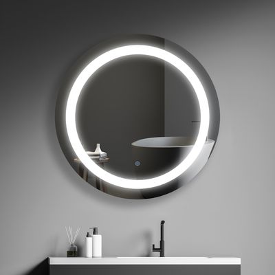 Compact Bathroom Mirror With Lights Corrosion Protection Adjustable Lighting