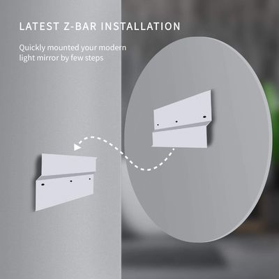Luxury Silver Lenses Touch Screen Wall Mirror With LED Lights And Defogger
