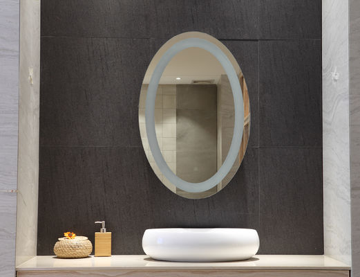 Versatile Large Round Mirror With Lights Frameless Space Saving Stylish