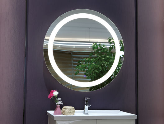 Versatile Large Round Mirror With Lights Frameless Space Saving Stylish