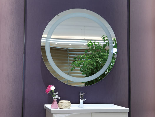 Versatile Large Round Mirror With Lights Frameless Space Saving Stylish