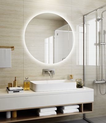 Customized Size Intelligent Wall Mounted LED Backlit Vanity Mirror for Hotel Bathrooms