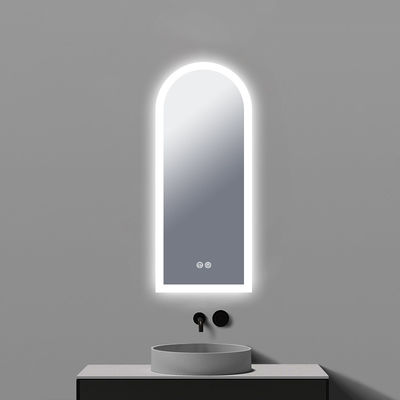 High Definition Bathroom Mirror With Lights Mildew Proof Half Moon Backlit Mirror
