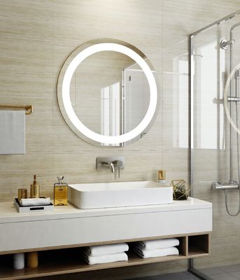 Long Lasting Bathroom Mirror With Lights Aesthetic Round Illuminated Bathroom Mirror