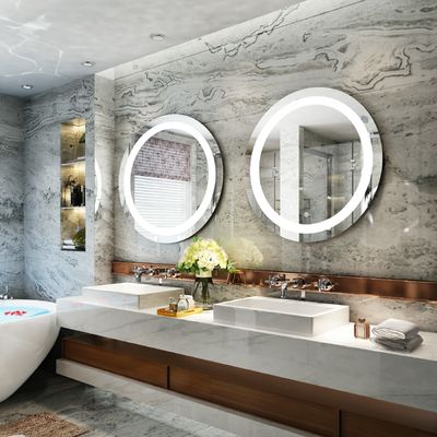 Long Lasting Bathroom Mirror With Lights Aesthetic Round Illuminated Bathroom Mirror