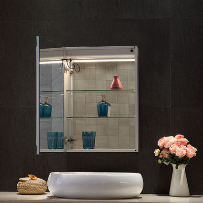 Anti Fog Custom Led Mirror With Medicine Cabinet For Home Bathroom Decoration