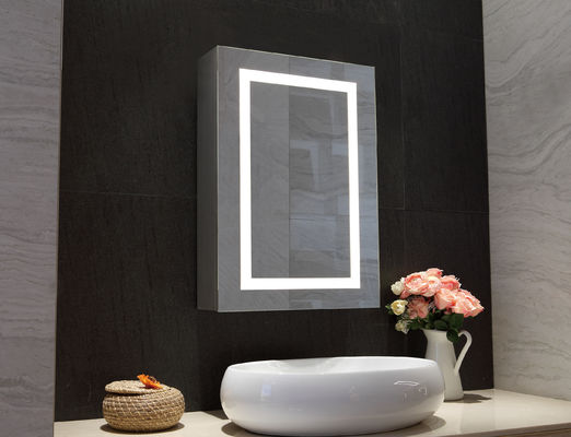 Anti Fog Custom Led Mirror With Medicine Cabinet For Home Bathroom Decoration
