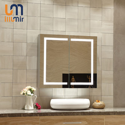 Light Grey Medicine Cabinet Led Mirror With Rust Resistant Coating And Custom Design