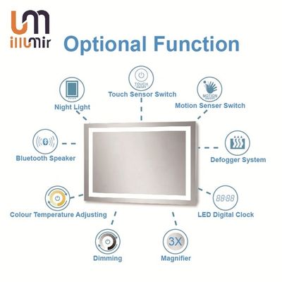 Light Grey Medicine Cabinet Led Mirror With Rust Resistant Coating And Custom Design