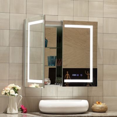 Elegant Design Medicine Cabinet With Led Lights Waterproof Convenient
