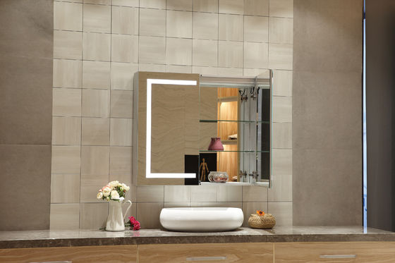 Elegant Design Medicine Cabinet With Led Lights Waterproof Convenient