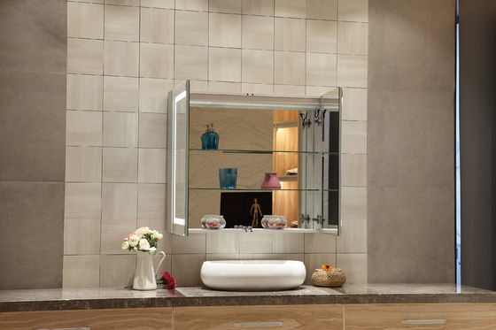 Elegant Design Medicine Cabinet With Led Lights Waterproof Convenient