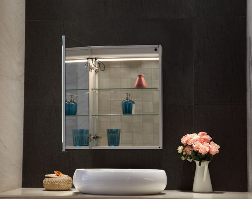 Hotels Illuminated LED Lighted Mirror Cabinet high Visibility With Defogger