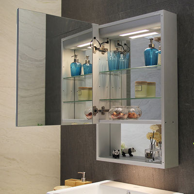 Quanlity Assurance Aluminium Medicine Cabinet with LED Light Bulb and Mirrored Decoration