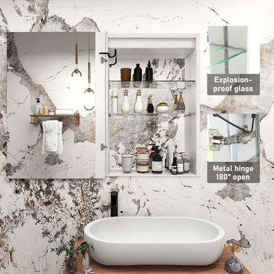 Plug Type 1.1meter Hardwire Mirrored Cabinets with Cabinet Storage and LED Light