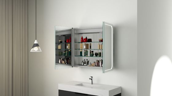 Smart Makeup Bathroom Cabinet With Led Lights With Jewelry Storage
