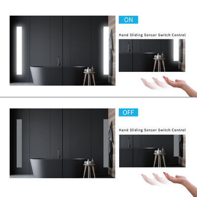 Waterproof Lighted Mirror With Medicine Cabinet Safety Easy Installation
