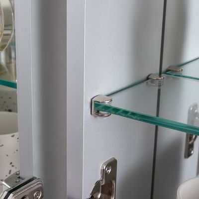 Double Door Anti-Fog Lighted Vanity Mirror Medicine Cabinet LED Touch Sensor Adjustable
