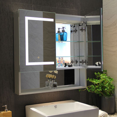 Compact Led Medicine Cabinet Rustproof Bathroom Storage Mirror With Lights