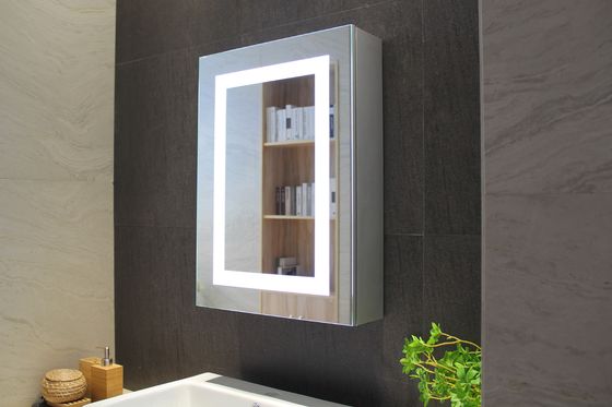 Wall - Mounted Bathroom Cabinet With Led Mirror With Touch Switch For Hotel