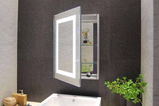 Wall - Mounted Bathroom Cabinet With Led Mirror With Touch Switch For Hotel