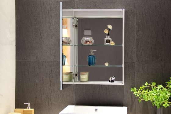 Wall - Mounted Bathroom Cabinet With Led Mirror With Touch Switch For Hotel