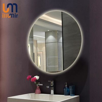 Replaceable Round Backlit Bathroom Mirror Fog Resistant For Hospitality Industry