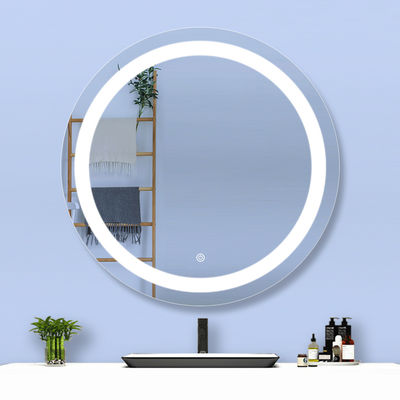 Replaceable Round Backlit Bathroom Mirror Fog Resistant For Hospitality Industry