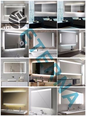 Hotel Custom Illuminated Bathroom Mirrors Safety Wall Mount Moisture Resistant
