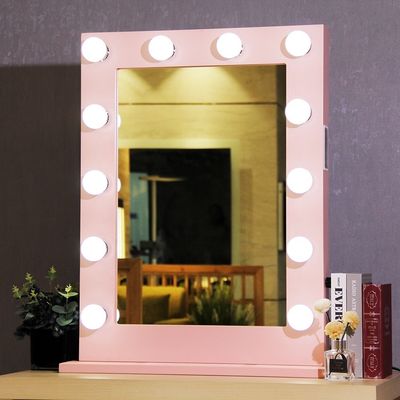 Dimmable LED Lighted Makeup Mirror With Music Player And Adjustable Lights