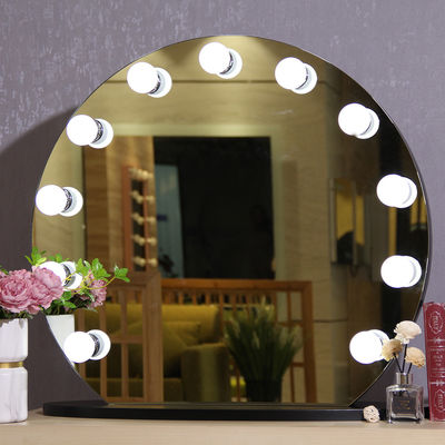 Desktop Makeup Mirror With Lights Custom Hollywood Style Round Led Bathroom Mirror