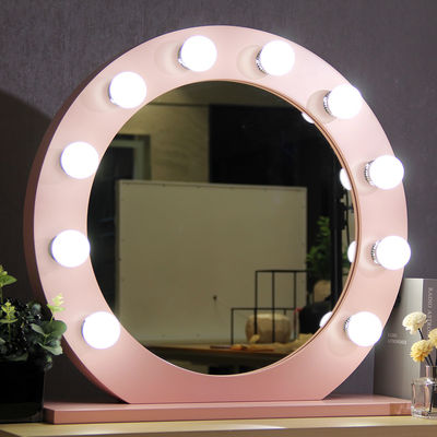 Desktop Makeup Mirror With Lights Custom Hollywood Style Round Led Bathroom Mirror