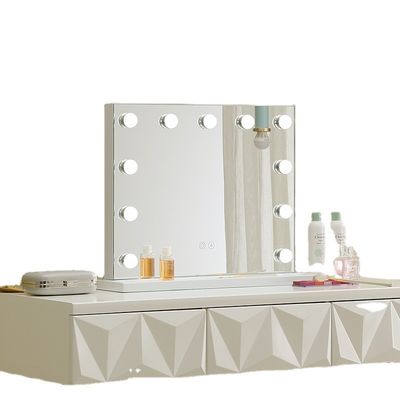 Small LED Bulbs Makeup Mirror With Lights Luxury Tabletop Led Bathroom Vanity Mirror