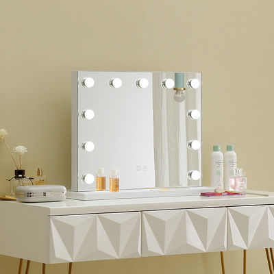 Small LED Bulbs Makeup Mirror With Lights Luxury Tabletop Led Bathroom Vanity Mirror