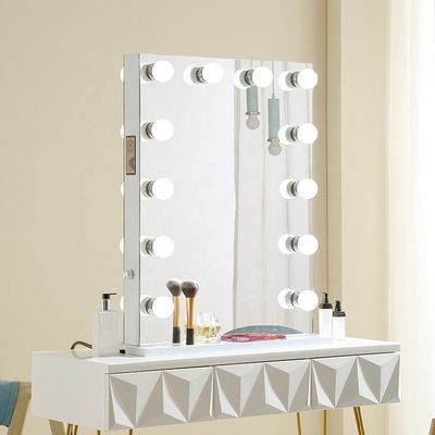 Small LED Bulbs Makeup Mirror With Lights Luxury Tabletop Led Bathroom Vanity Mirror