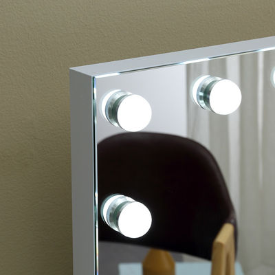 Small LED Bulbs Makeup Mirror With Lights Luxury Tabletop Led Bathroom Vanity Mirror