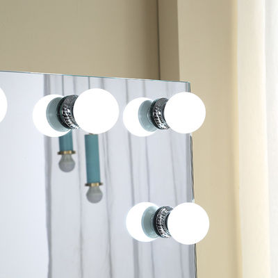 Small LED Bulbs Makeup Mirror With Lights Luxury Tabletop Led Bathroom Vanity Mirror
