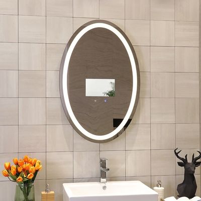 Natural Warm Light Lighted Mirror TV Residential Led Bathroom Mirror With TV