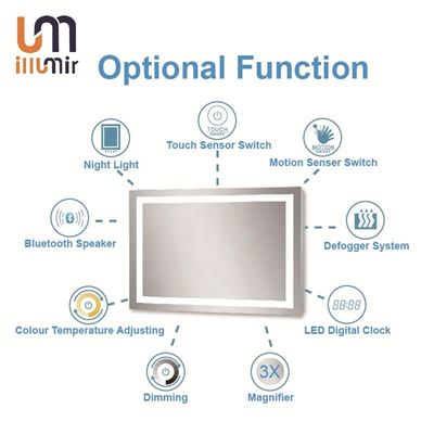 Frameless Lighted Mirror TV Touch Screen Backlit Mirror With TV High Tech